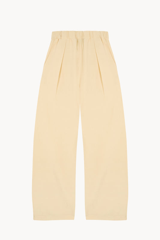 Mel, pantalon de lino y seda beige mares