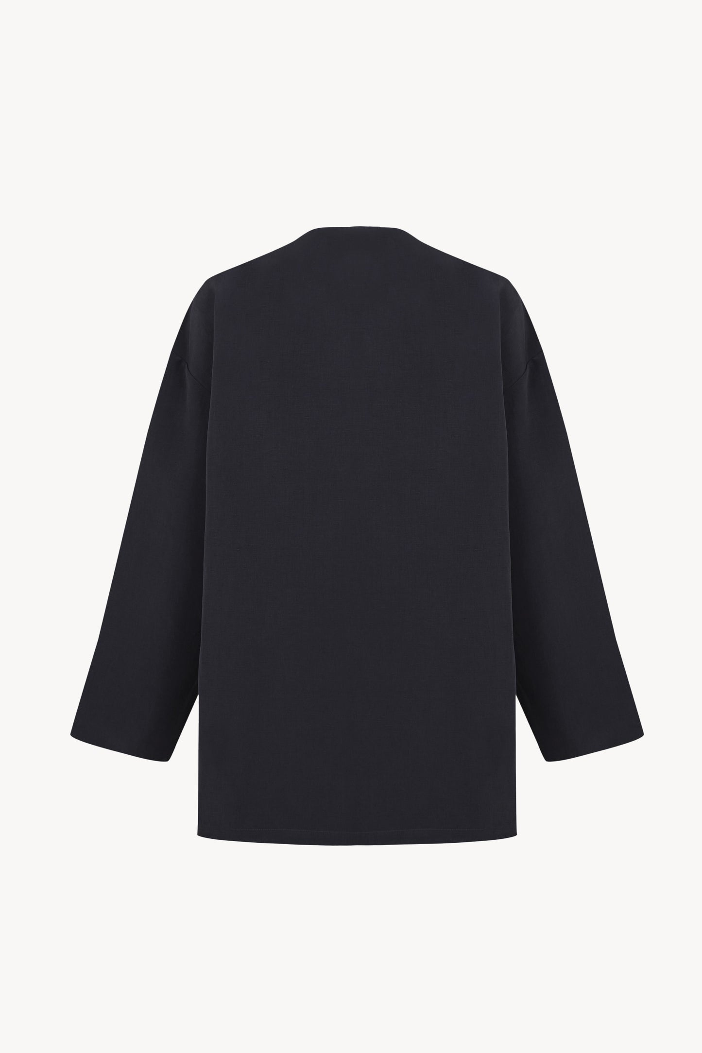 Mel, pure navy oversized shirt in linen and silk