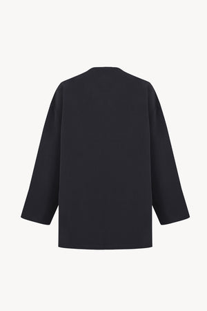 Mel, pure navy oversized shirt in linen and silk