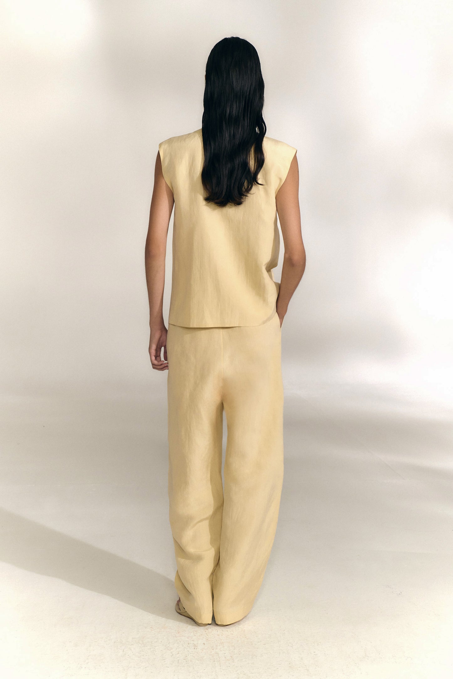Mel, beige mares linen and silk pants