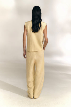 Mel, beige mares linen and silk pants