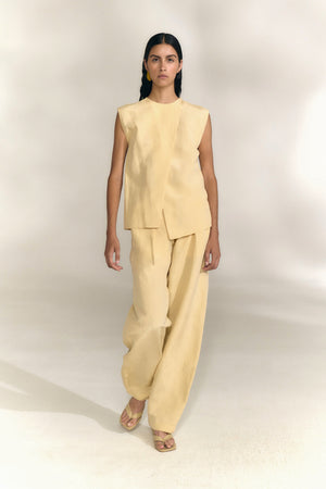 Mel, beige mares linen and silk pants