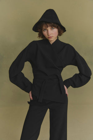 Midnight, stretch wool jacket