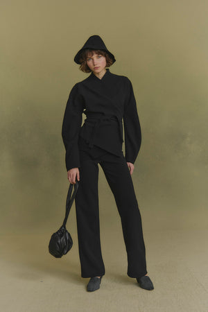 Midnight, stretch wool pants