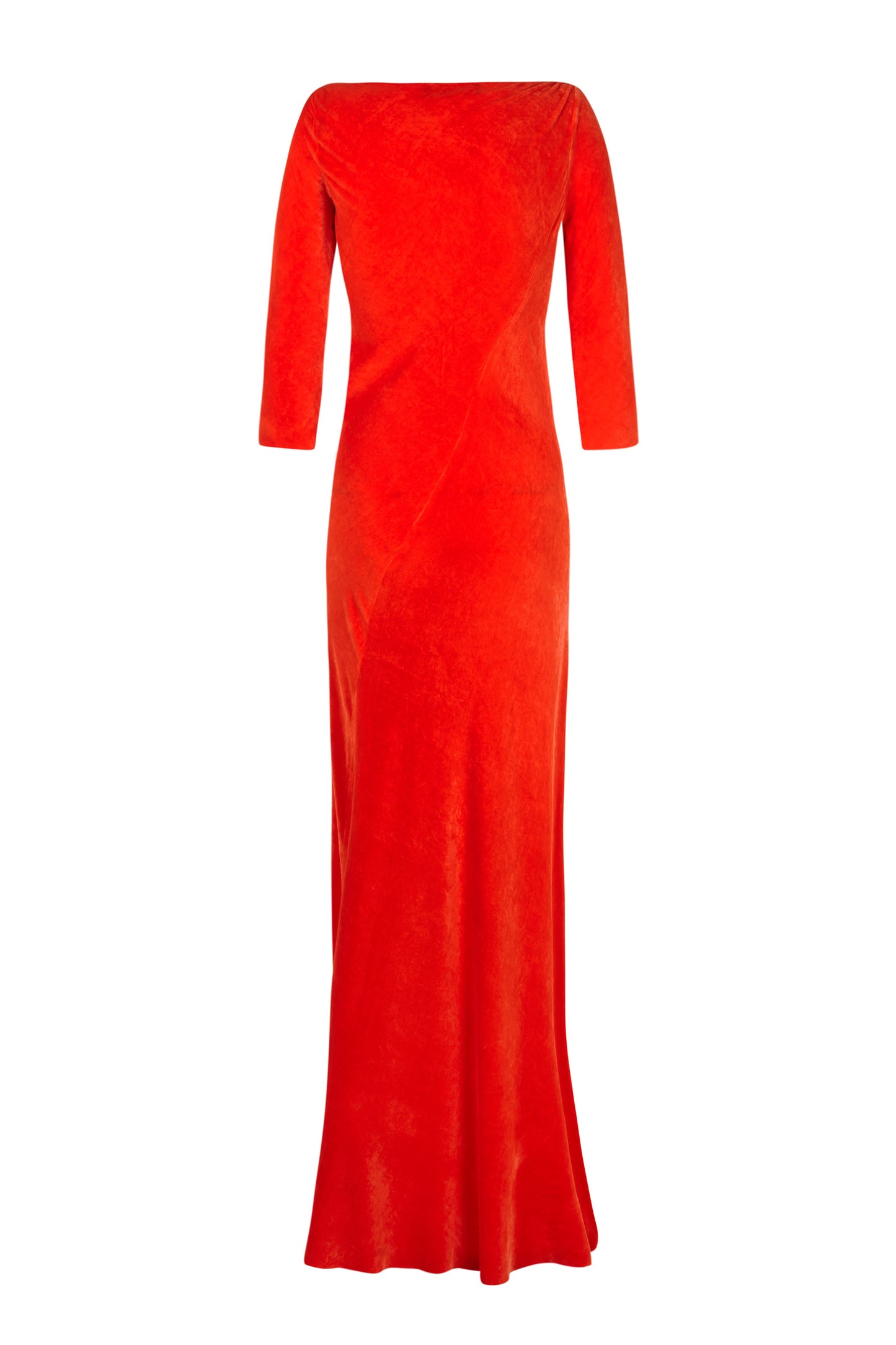 Milena, vestido largo en terciopelo rojo