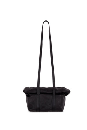 Mini Folded, black leather bag