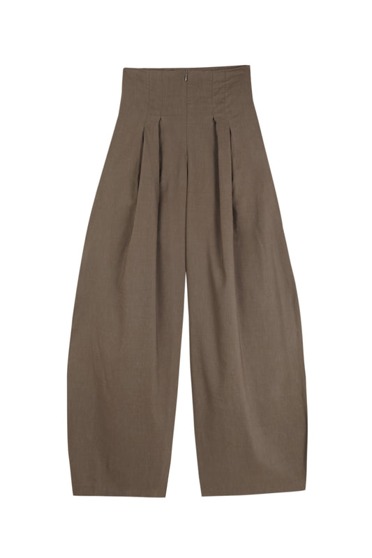 Mira, cocoa high-waisted pants