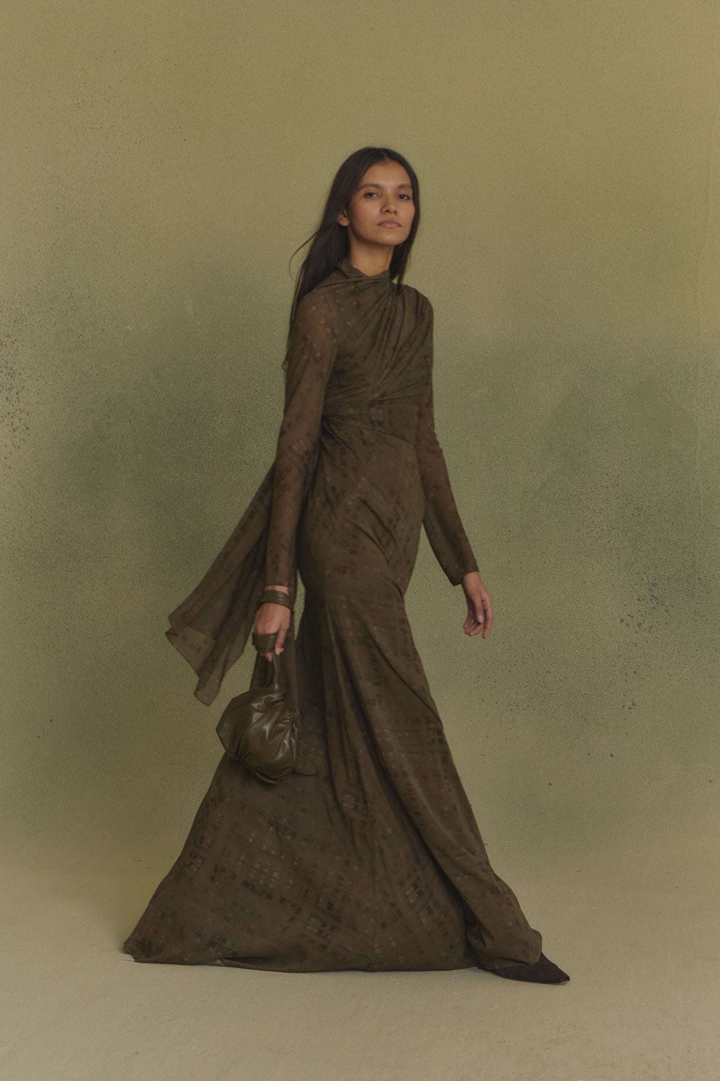 Mire, chaqueta de seda teki print