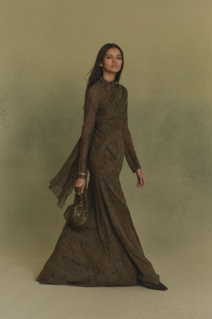 Mire, chaqueta de seda teki print