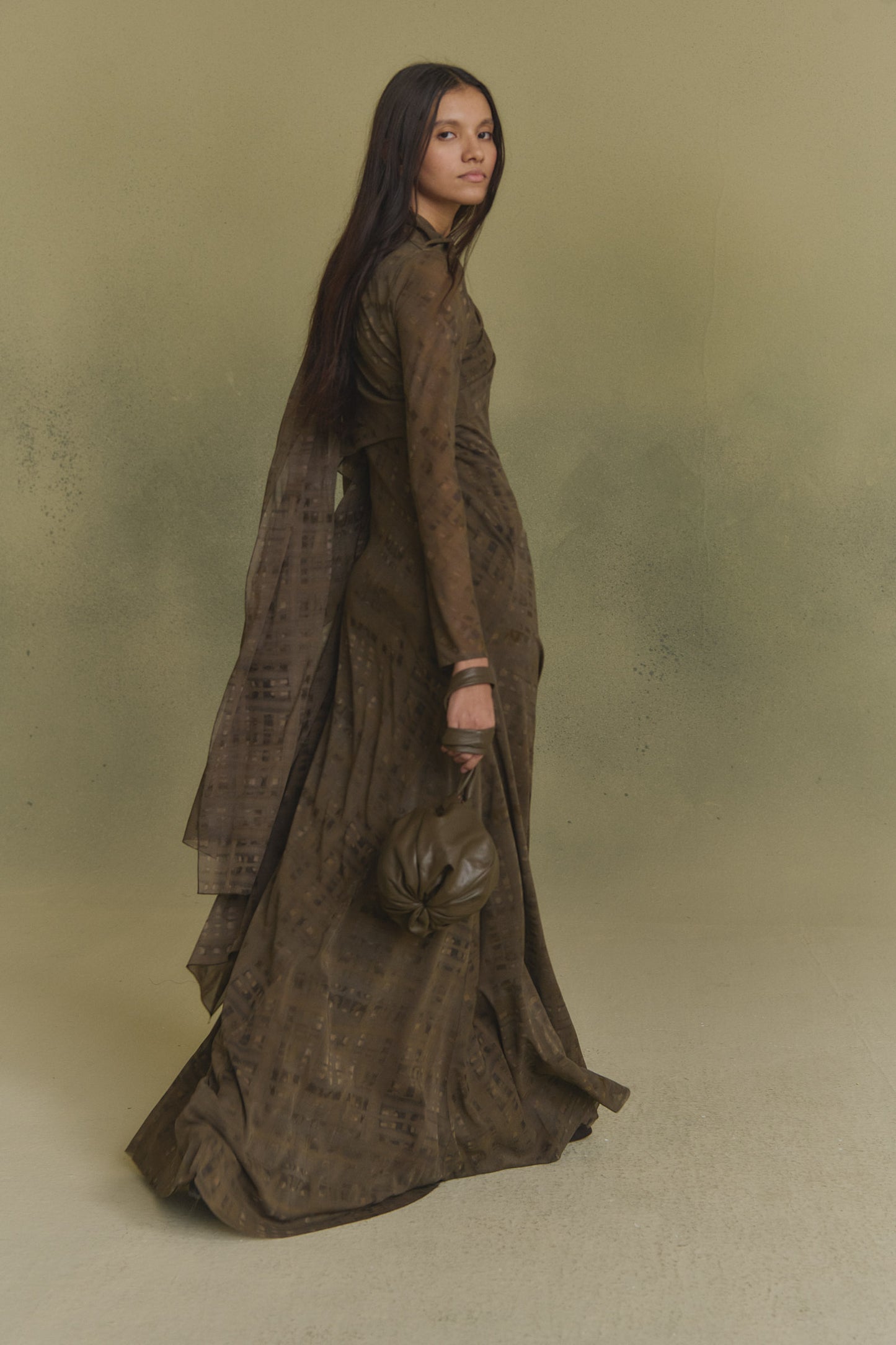 Mire, chaqueta de seda teki print