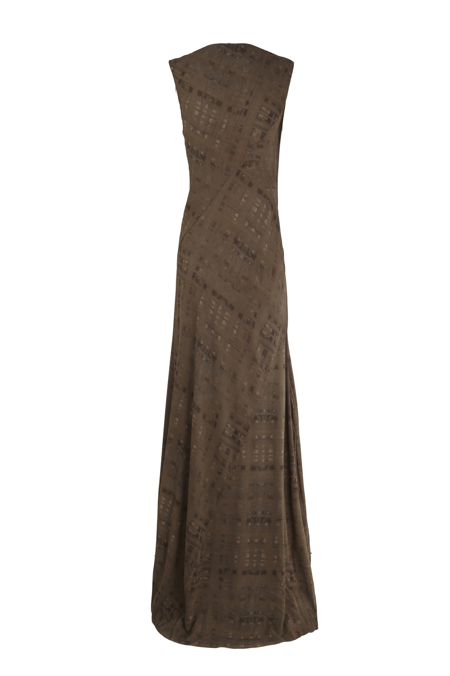 Mire, teki print long silk dress