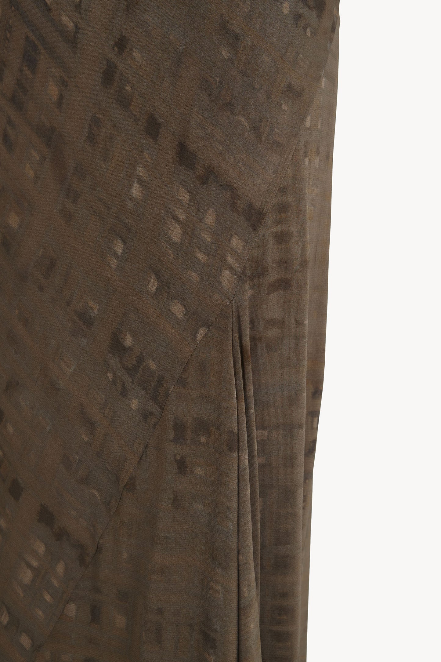 Mire, vestido largo de seda teki print