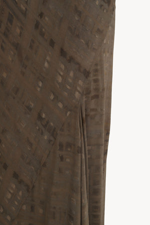 Mire, vestido largo de seda teki print