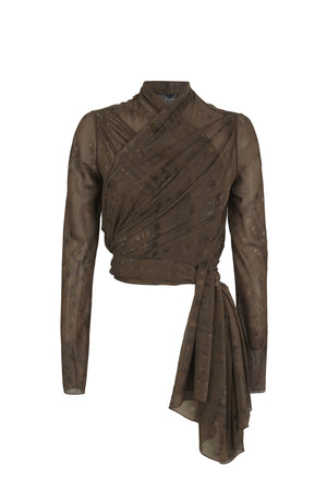 Mire, chaqueta de seda teki print