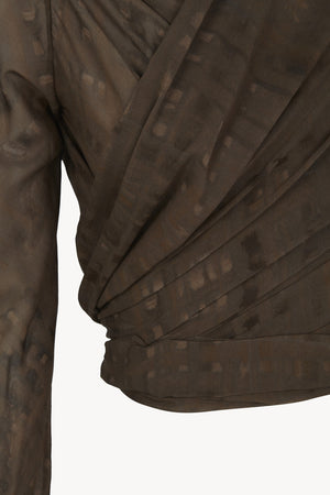 Mire, chaqueta de seda teki print