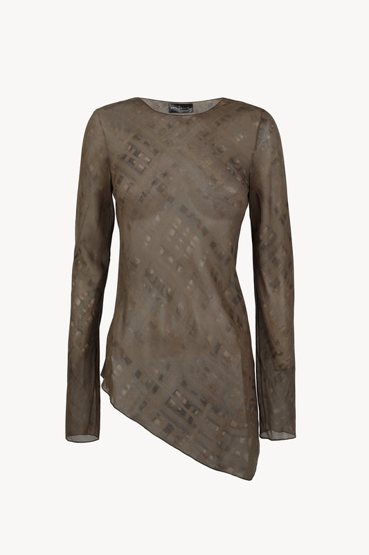 Mire, top de seda teki print