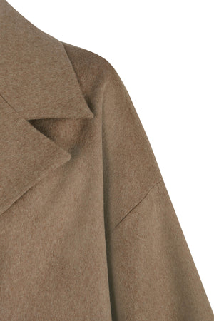 Miso, hazelnut virgin wool coat