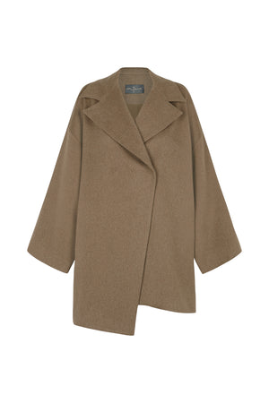 Miso, hazelnut virgin wool coat