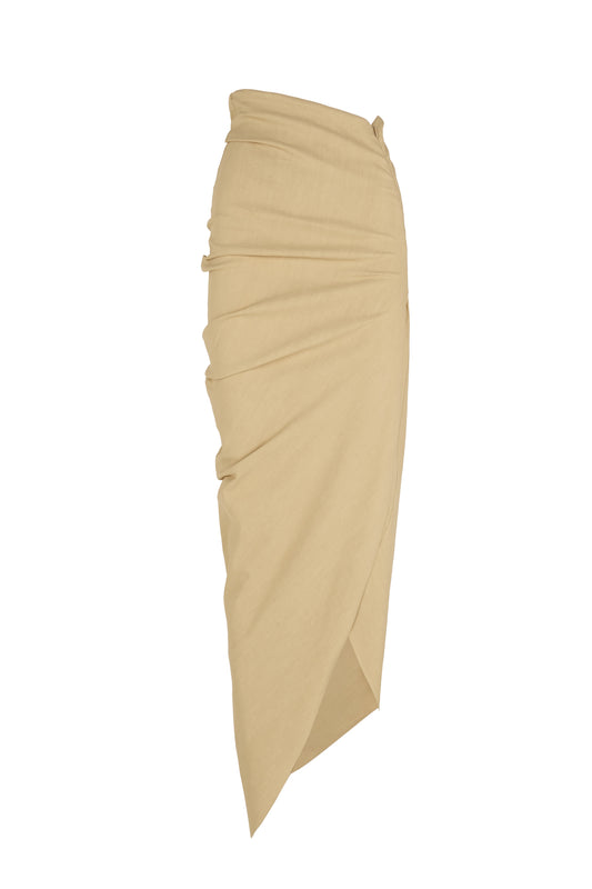 Mite, beige midi skirt