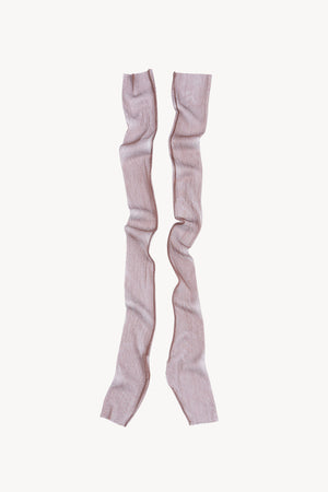 Mito, chestnut silk tulle mittens