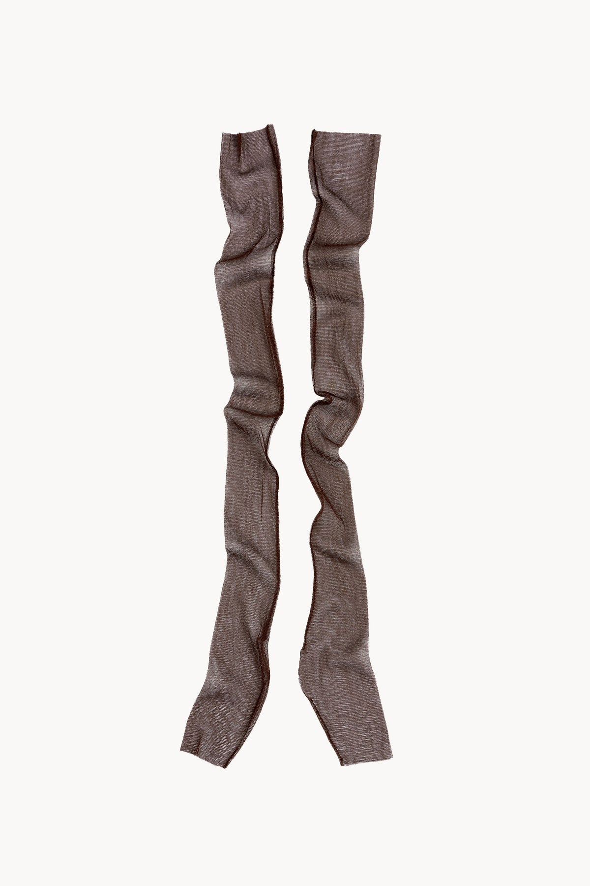 Mito, brown silk tulle mittens