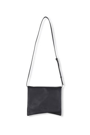 Modular, black leather bag