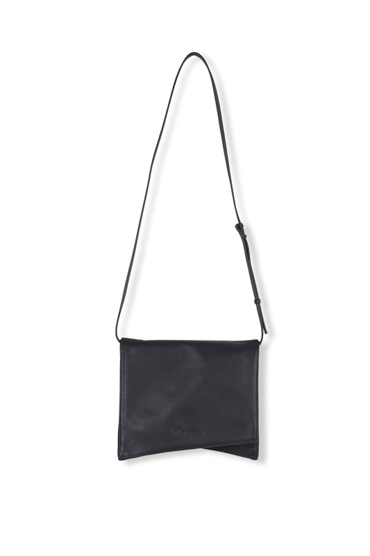 Modular, black leather bag