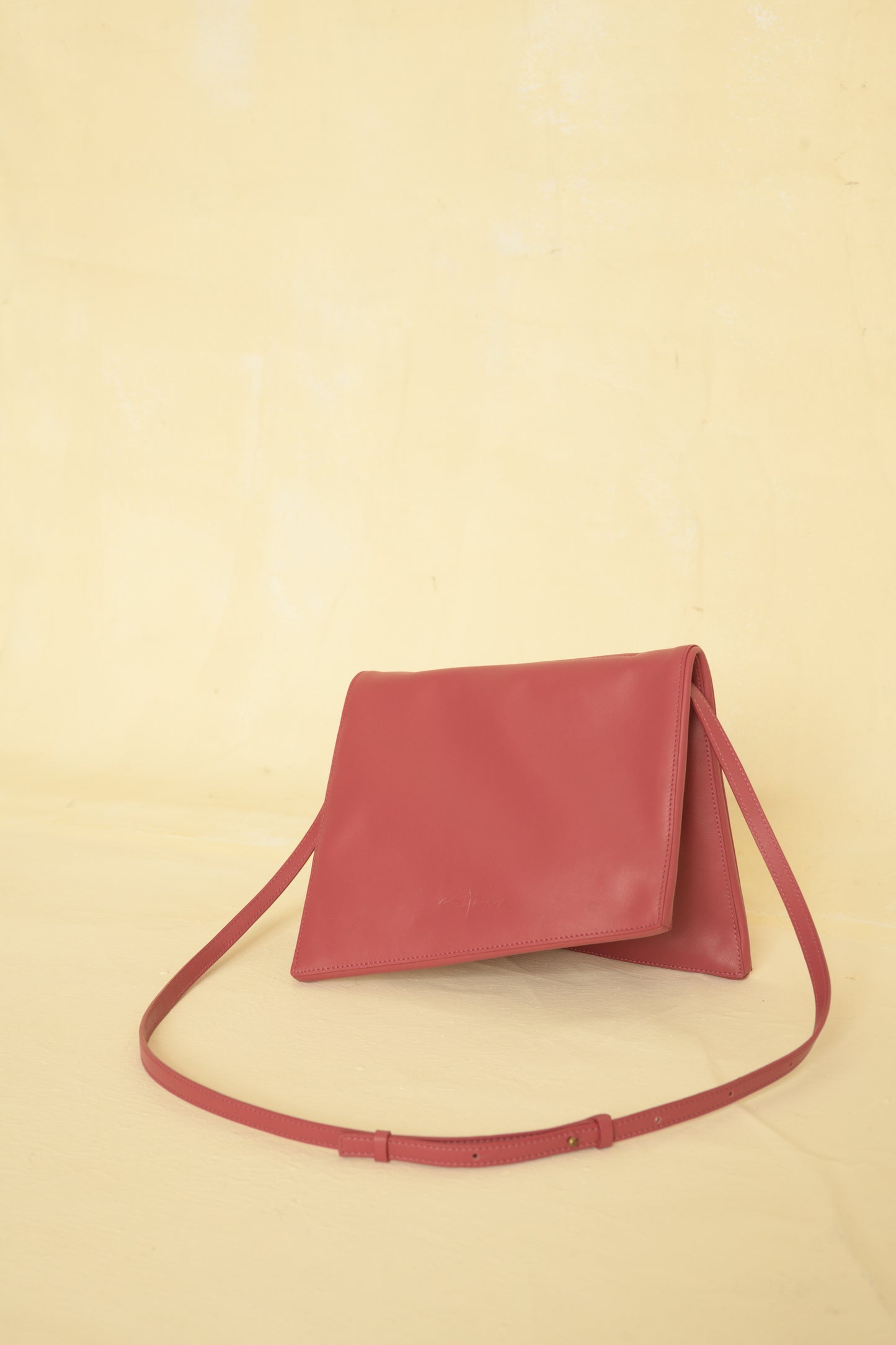 Modular, strawberry leather bag