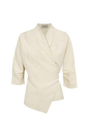 Mona, ivory linen and silk jacket