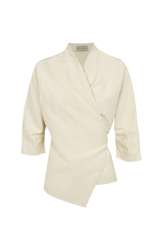 Mona, ivory linen and silk jacket