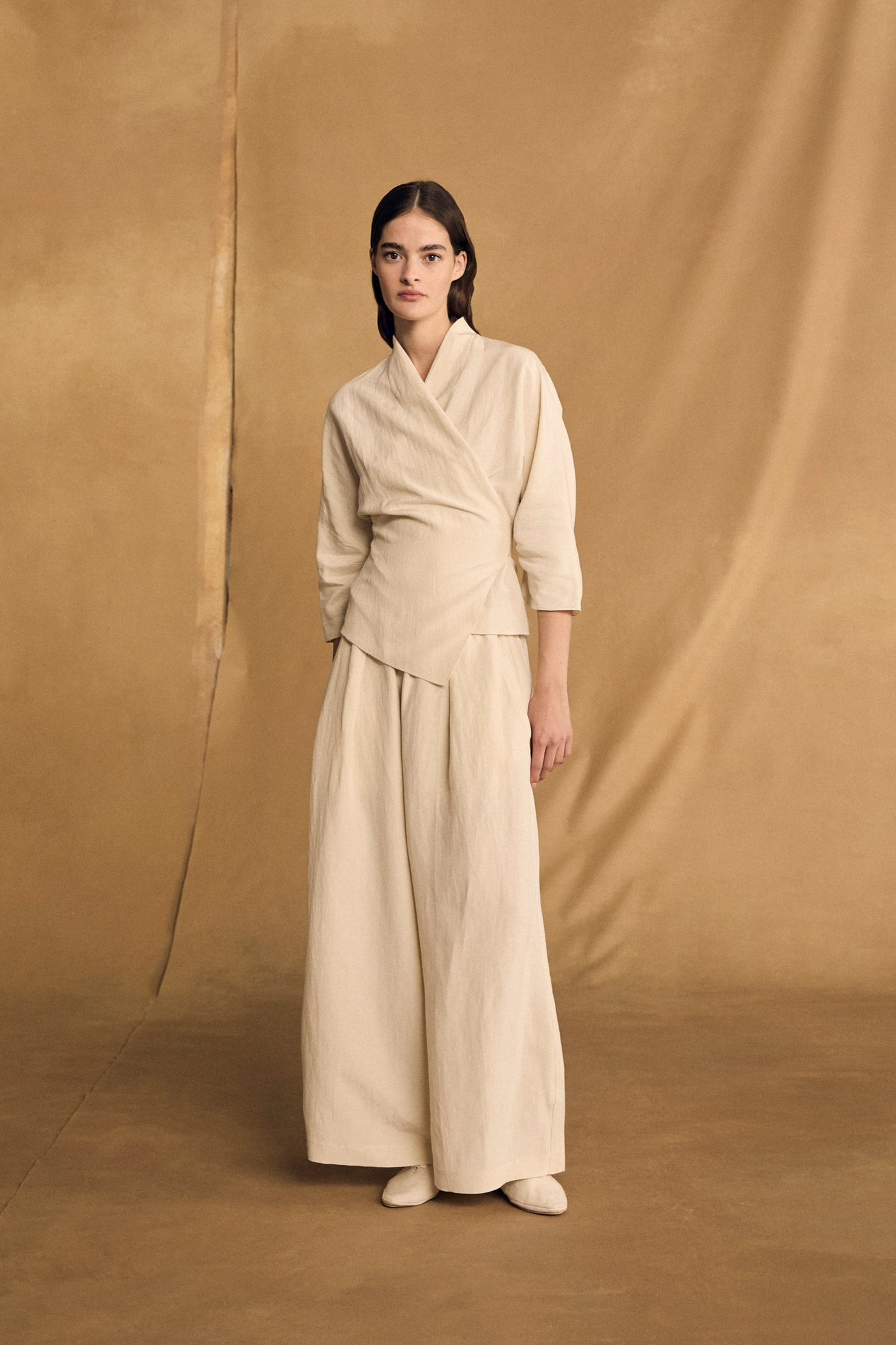 Mona, ivory linen and silk jacket