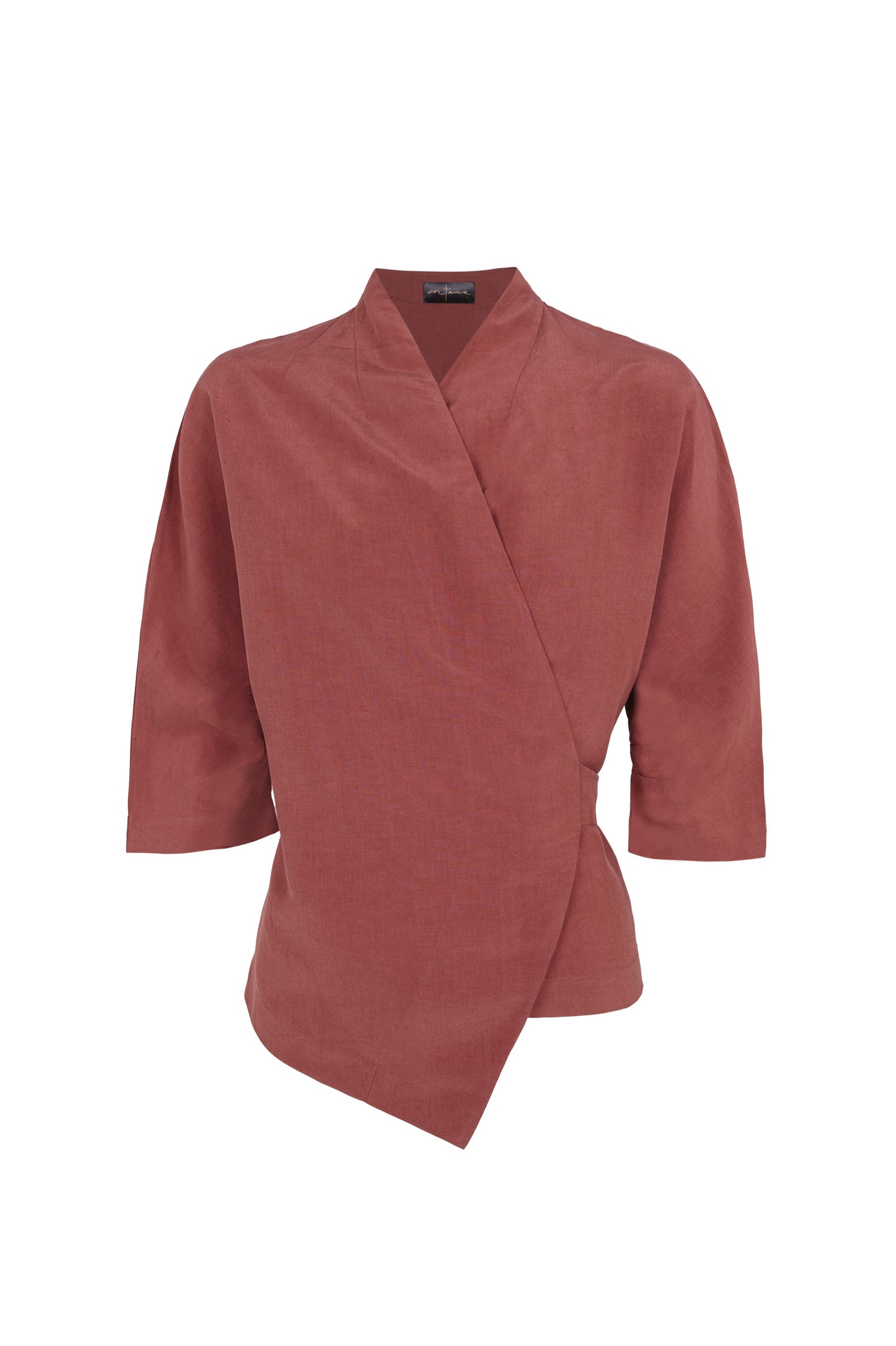 Mona, strawberry silk and linen jacket