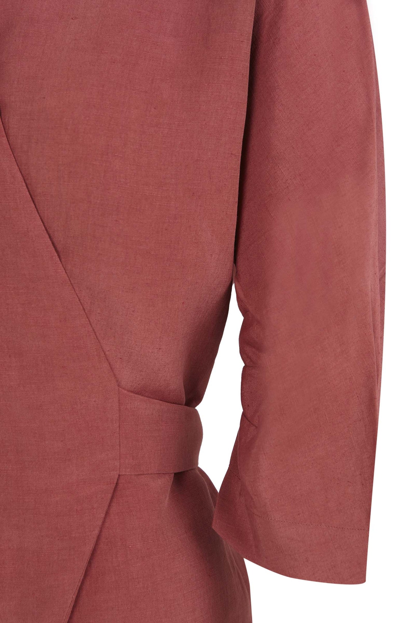 Mona, strawberry silk and linen jacket