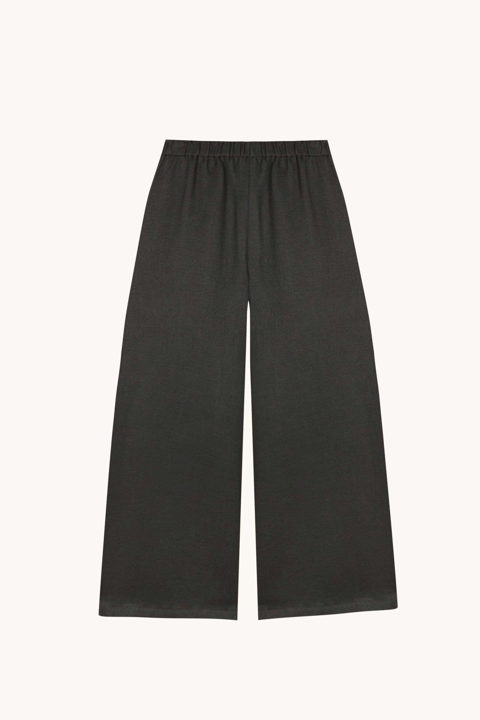 Mona, ocean blue linen and wool trousers
