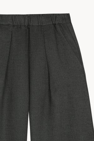 Mona, ocean blue linen and wool trousers