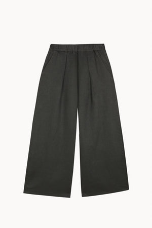 Mona, ocean blue linen and wool trousers