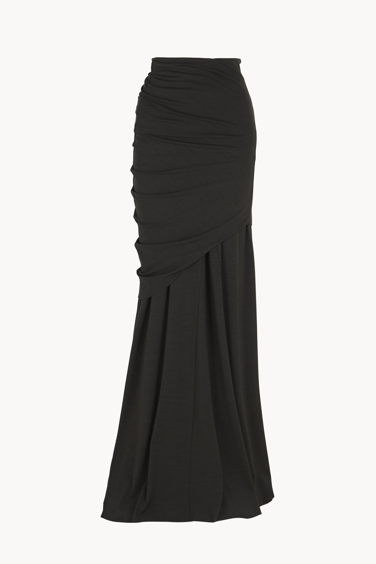 Myia, dark green fitted maxi skirt
