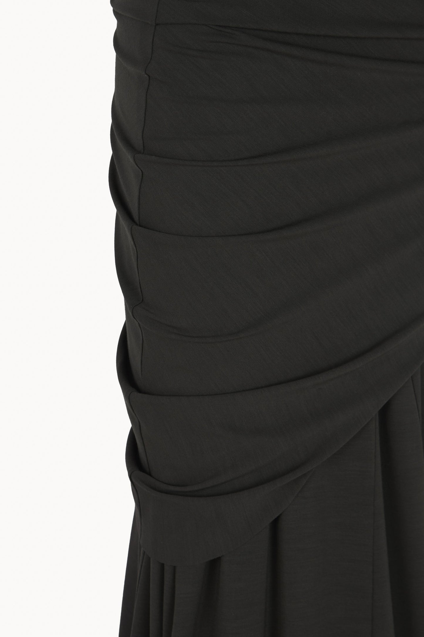 Myia, dark green fitted maxi skirt