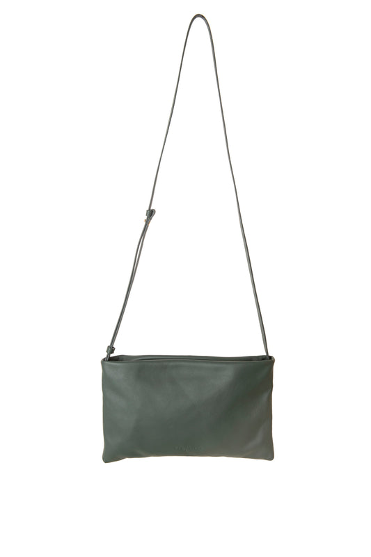 Myla, green leather shoulder bag