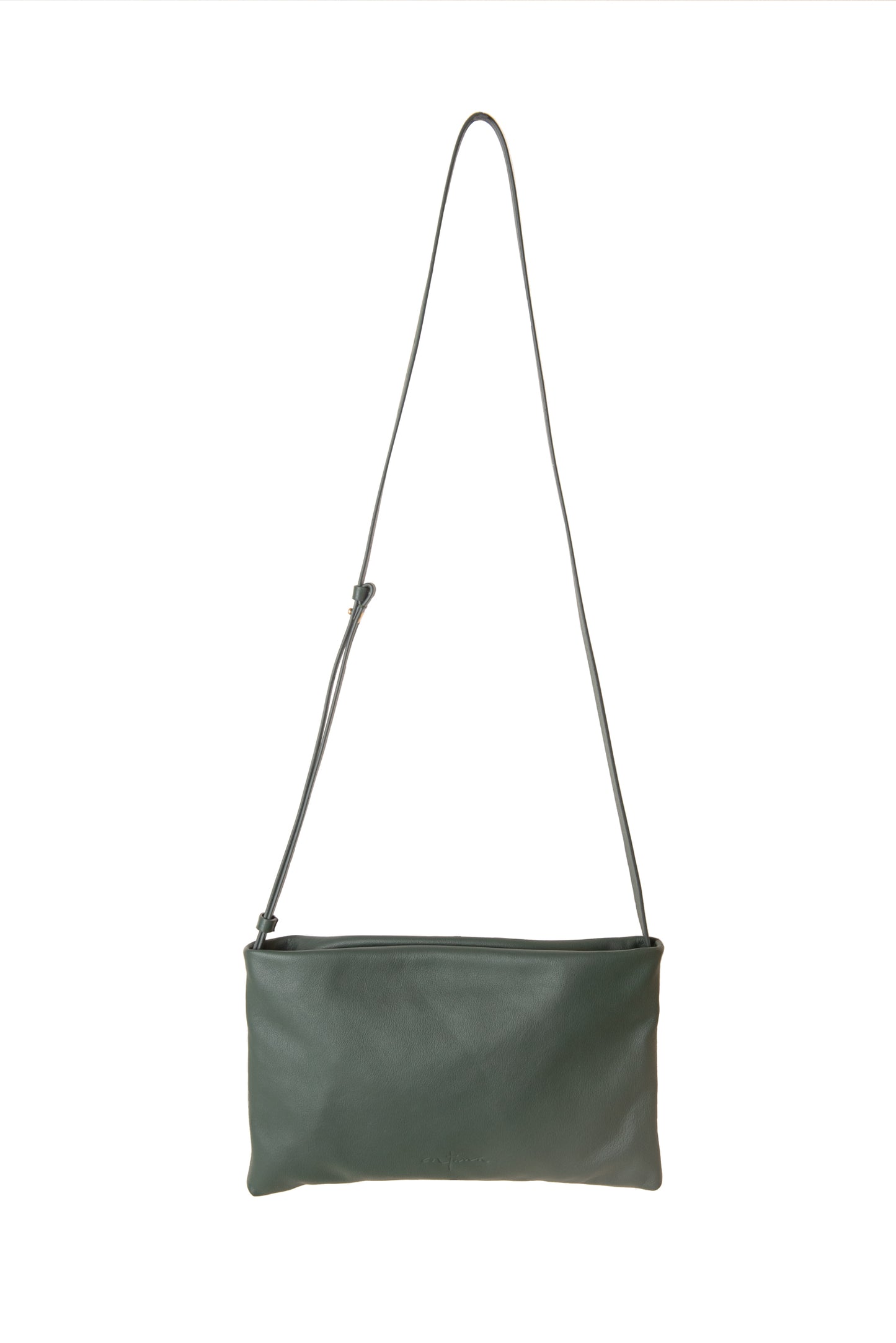 Myla, green leather shoulder bag