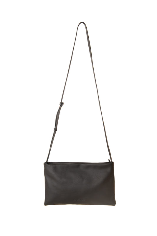 Myla, black leather shoulder bag
