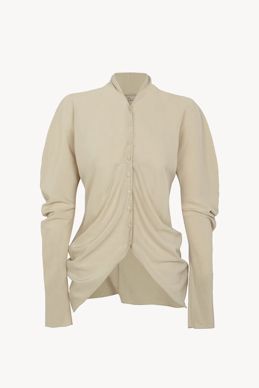 Mystic, camisa de seda beige