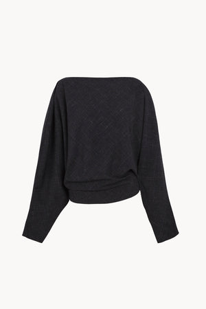 Nasa, black virgin wool and silk top