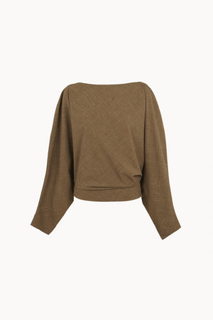 Nasa, light brown virgin wool and silk top