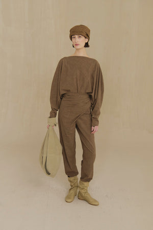 Nasa, light brown virgin wool and silk top