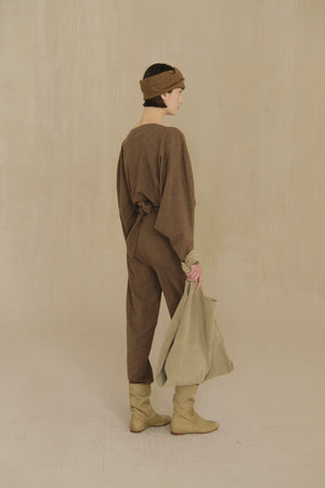 Nasa, light brown virgin wool and silk top