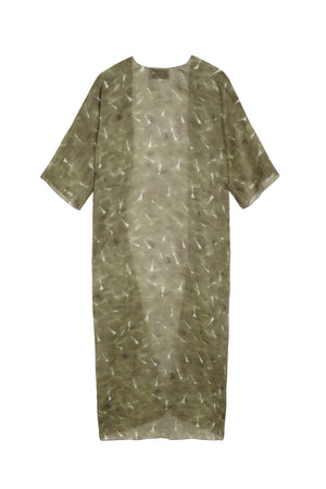 Nina, pua print long ramie jacket