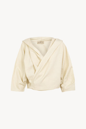 Noa, chaqueta de lino y algodon marfil