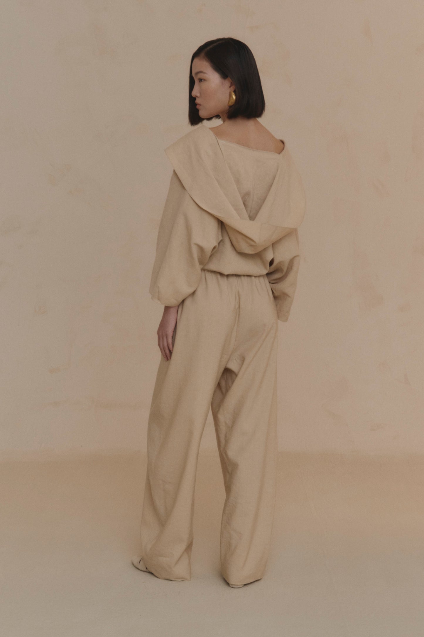 Noa, sand linen and virgin wool jacket