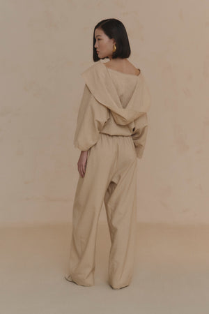 Noa, sand linen and virgin wool jacket